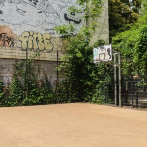 117. Yellow Sports Field with Mural