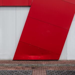 127. Red Elements on Facade