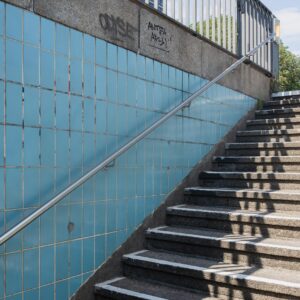 195. Quiet Subway Exit with Blue Tiles